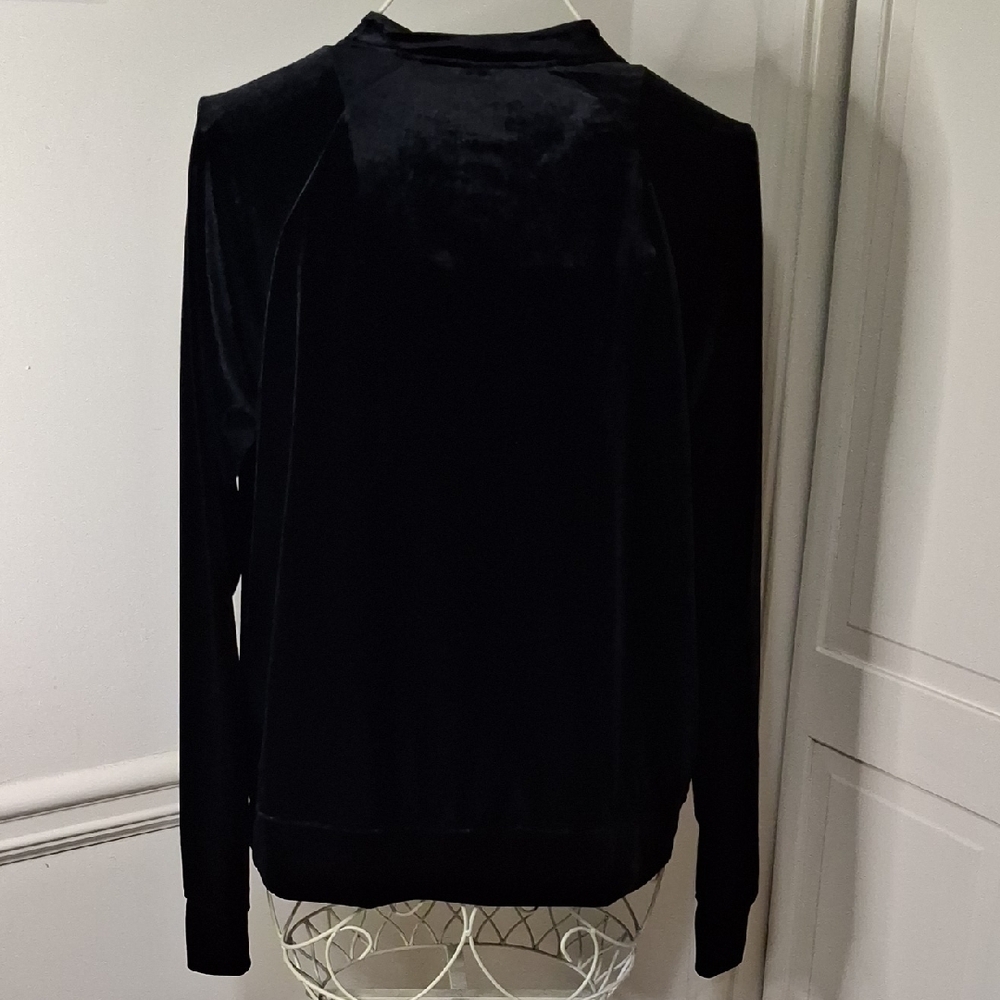 Material Girl Black Velvet Bomber Jacket - Picture 3 of 6